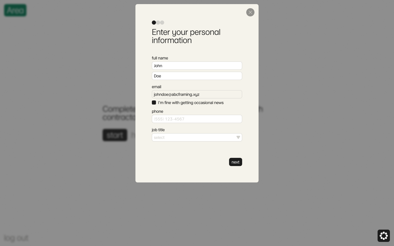 Enter your personal information