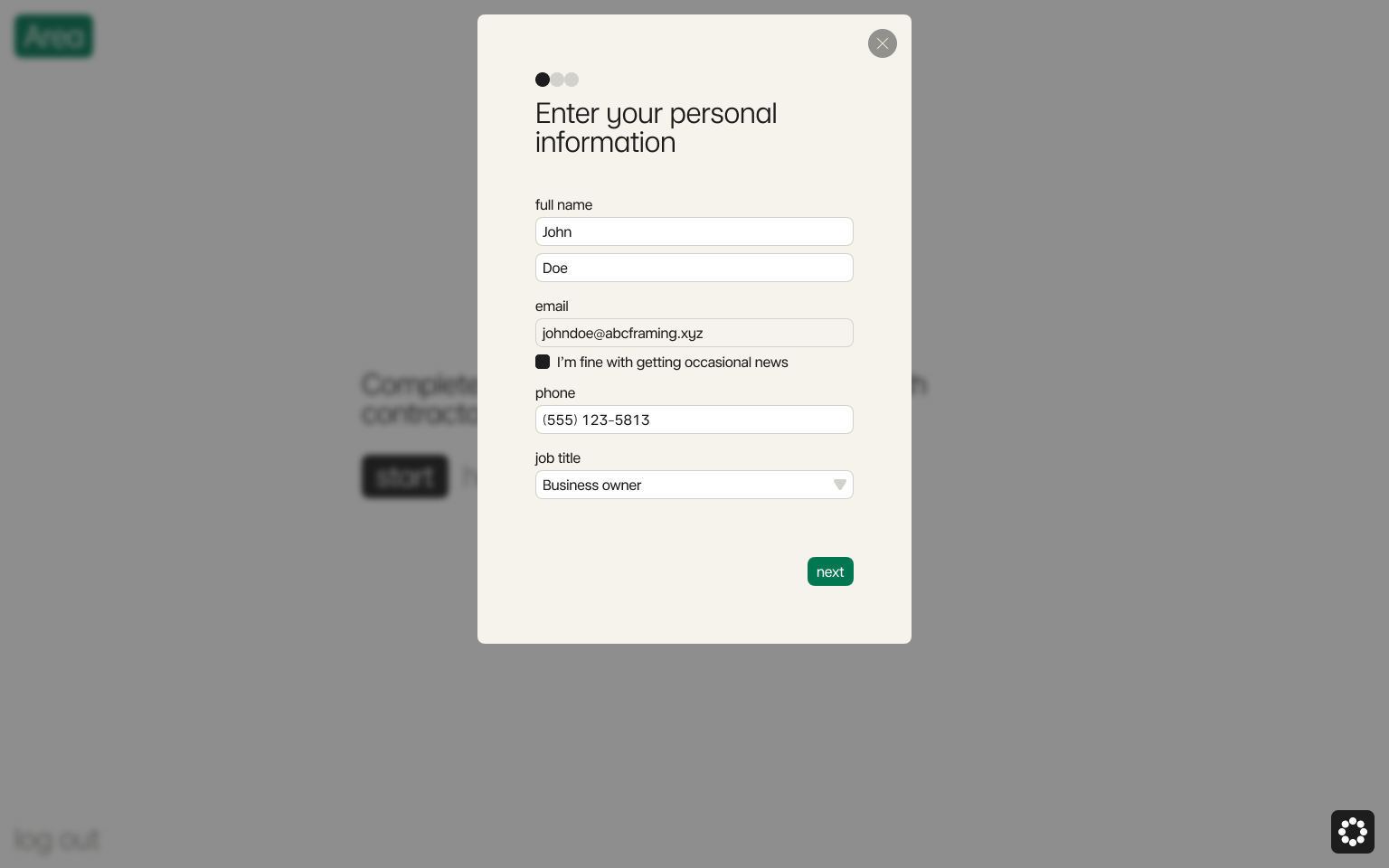 Enter your personal information