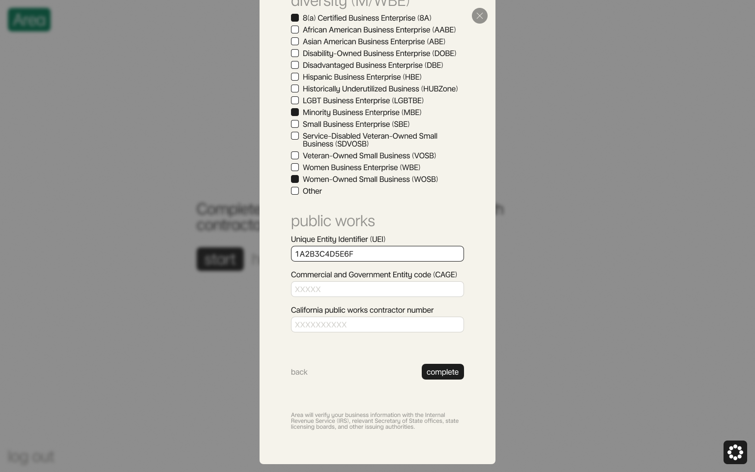 Enter your trade licenses, union affiliation, and certificates