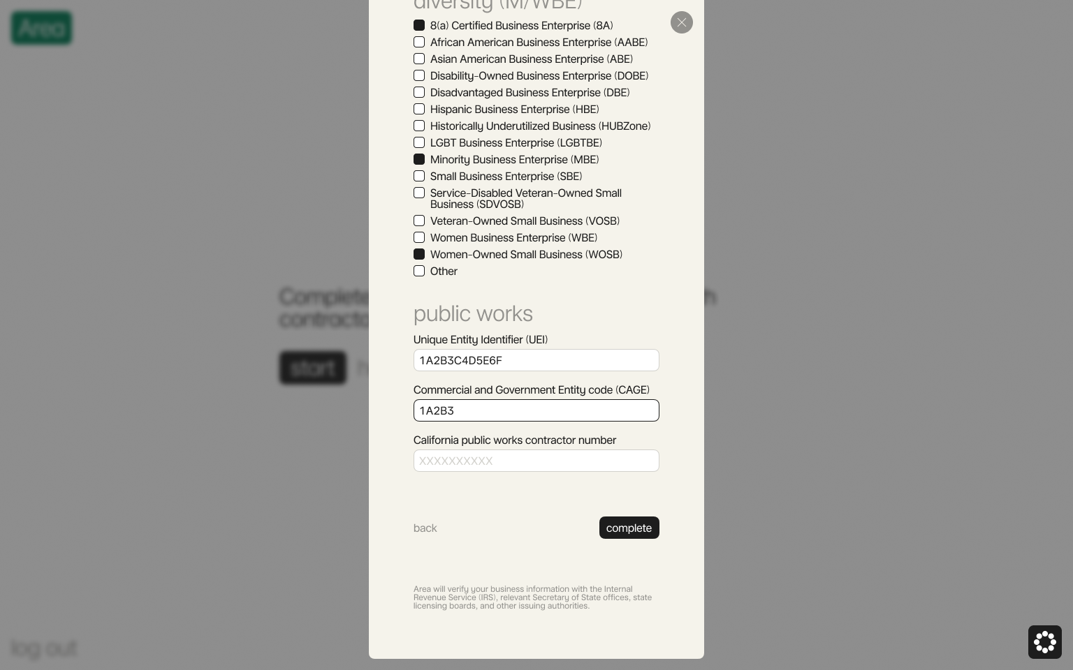 Enter your trade licenses, union affiliation, and certificates
